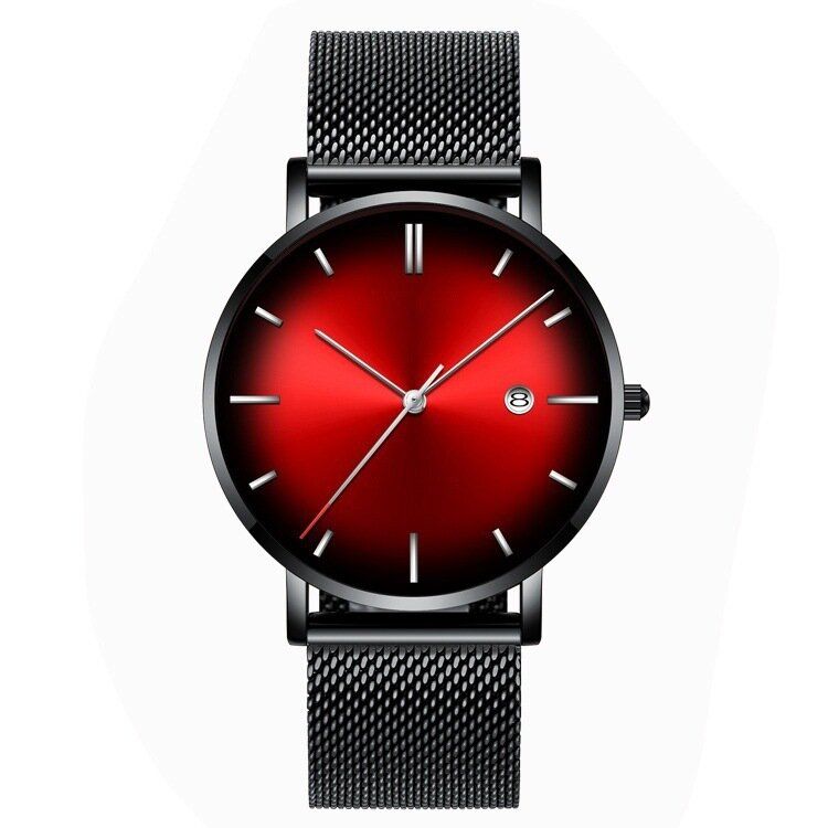 Mode Casual Alloy Business Gradient Color Multi-funktion Mesh Armband Quartz Watch