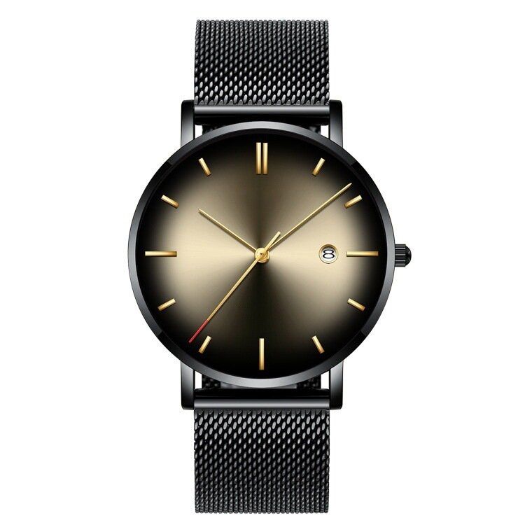 Mode Casual Alloy Business Gradient Color Multi-funktion Mesh Armband Quartz Watch