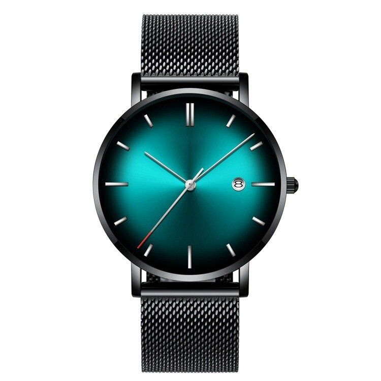 Mode Casual Alloy Business Gradient Color Multi-funktion Mesh Armband Quartz Watch