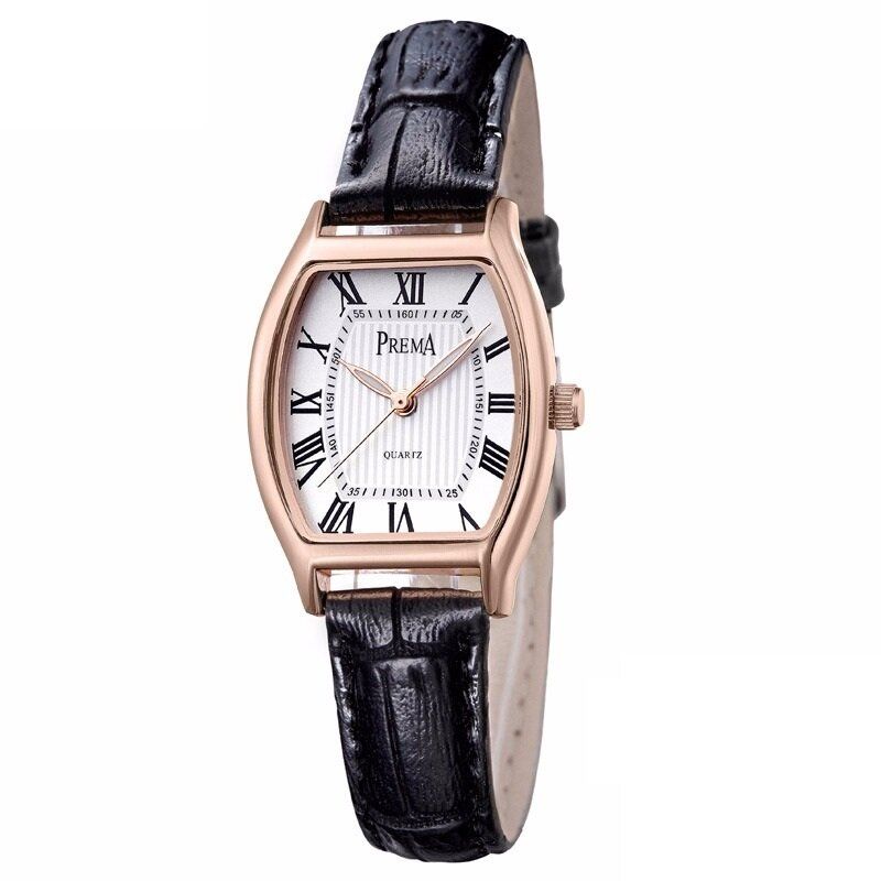 Mode Casual Romerska Siffror Pu Läderband Dam Quartz Watch Armbandsur