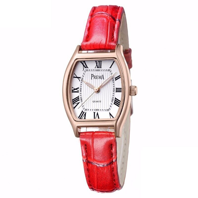 Mode Casual Romerska Siffror Pu Läderband Dam Quartz Watch Armbandsur