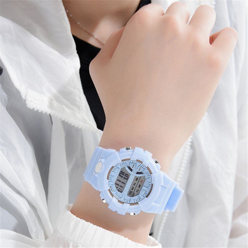 Mode Casual Time Week Display Silikonrem Led Digital Watch Damklocka