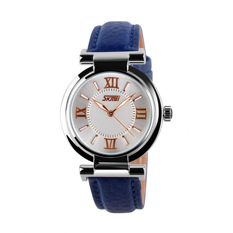 Mode Damklocka Vattentät Läderrem Casual Quartz Watch