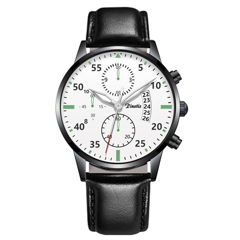 Mode Elegant Alloy Business Casual Sportbälte Läderband Män Quartz Watch