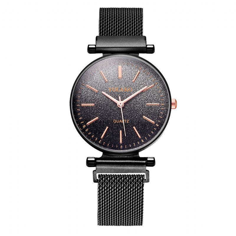 Mode Elegant Gradient Färg Roman Number Dial Magnetic Spänne Dam Armbandsur Quartz Watch