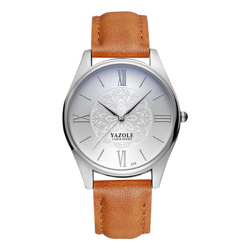 Mode Enkel Urtavla Läderrem Herrklocka Quartz Watch