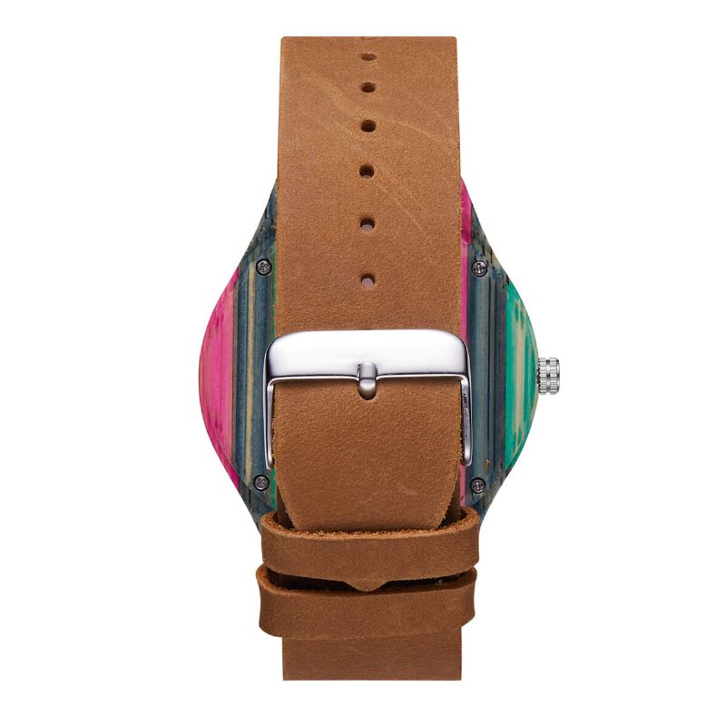 Mode Färgglad Fodral Urtavla Läderrem Creative Style Casual Herrklocka Quartz Watch