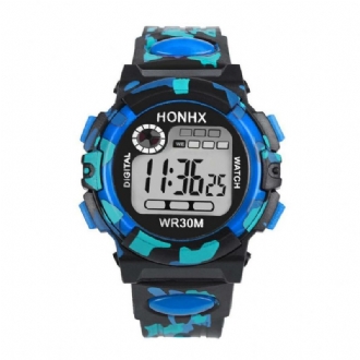 Mode Herrklocka Luminous Date Week Display Multifunktion Camouflage Sport Digital Watch