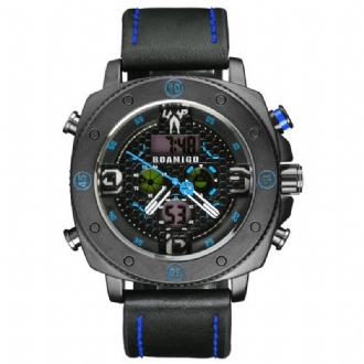 Mode Män Digital Watch Creative Dial Luminous Week Display Kronograf Led Dual Display Watch