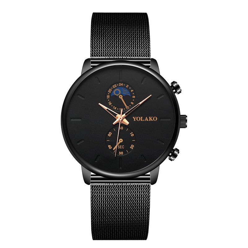 Mode Mesh Armband Herr Vattentät Business Style Watch Quartz Watch