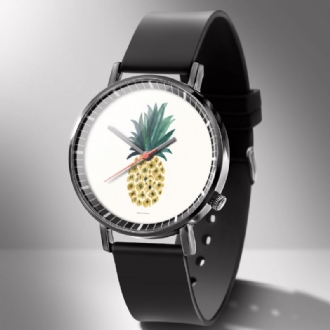 Mode Pineapple Print Watch Summer Fruit Alloy Pvc Casual Lady Quartz Watch