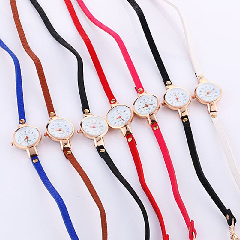 Retro Pu-rem Rhinestone Flerlager Damklocka Metallblå Kristall Justerbar Armbandsur Quartz Watch