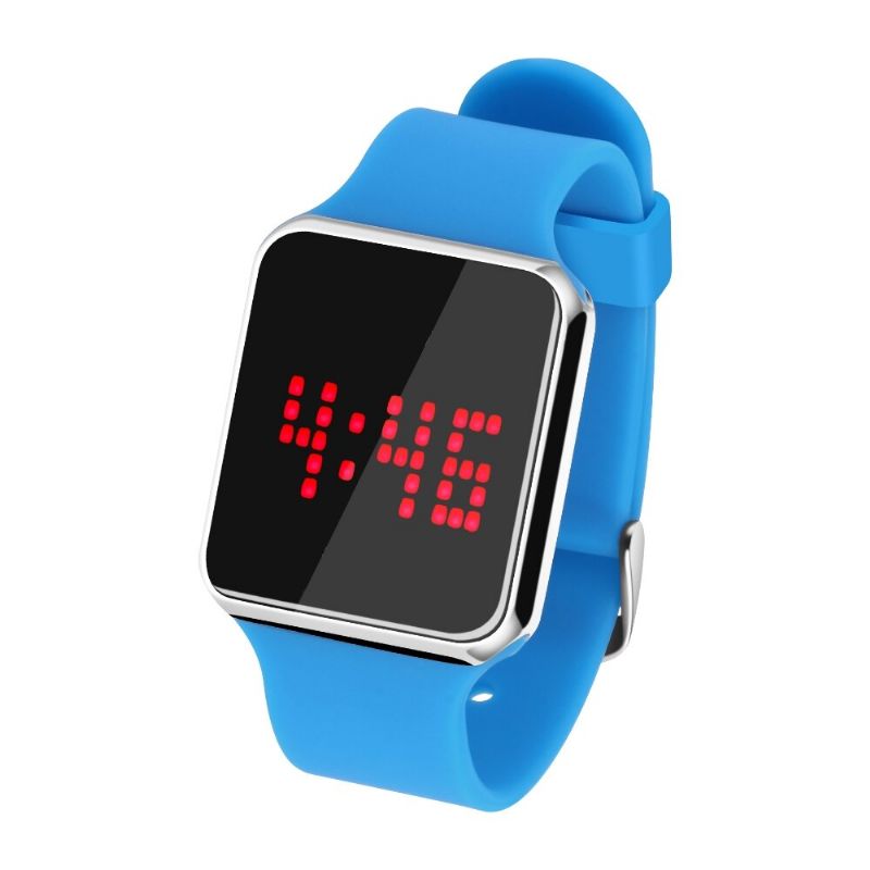 Senors Sn145 Dynamic Led Screen Alarm Calendar 12/24 Hour Luminous Waterproof Silikon Rem Digital Watch