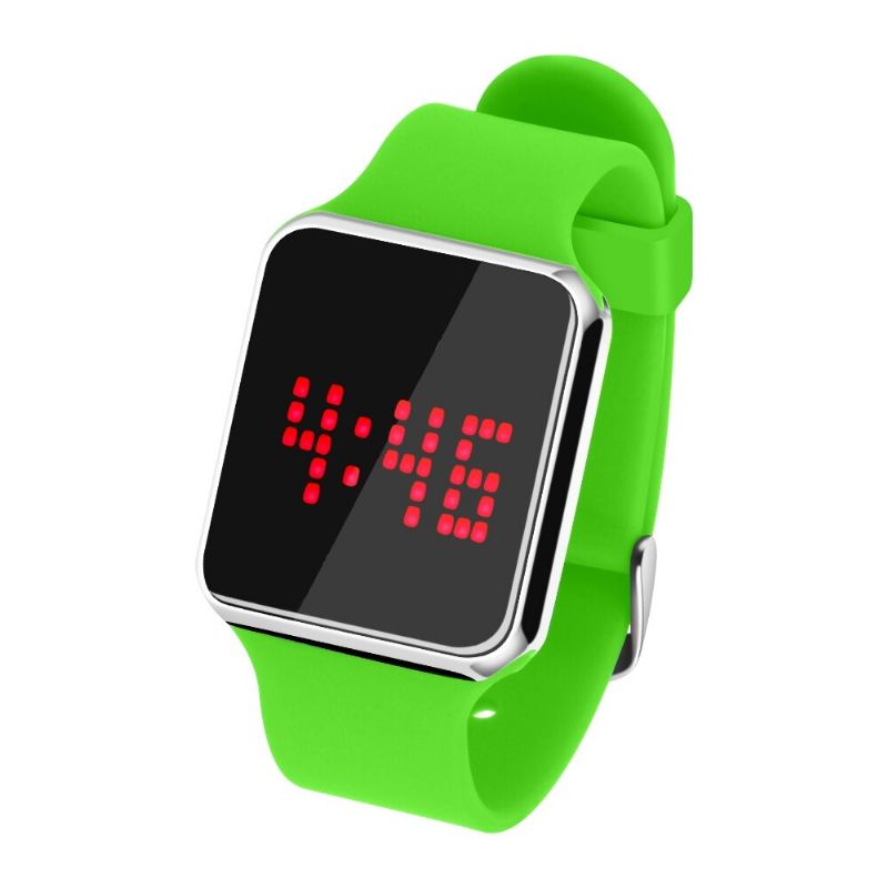 Senors Sn145 Dynamic Led Screen Alarm Calendar 12/24 Hour Luminous Waterproof Silikon Rem Digital Watch