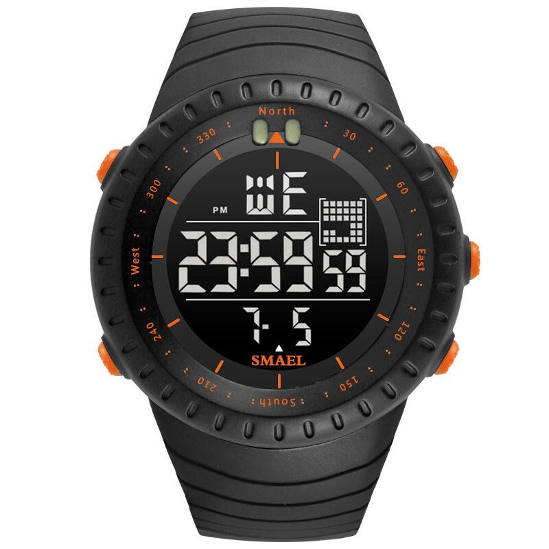 Smael Outdoor Led Display Digital Watch Multifunktion Silikonband Sport Herrklocka