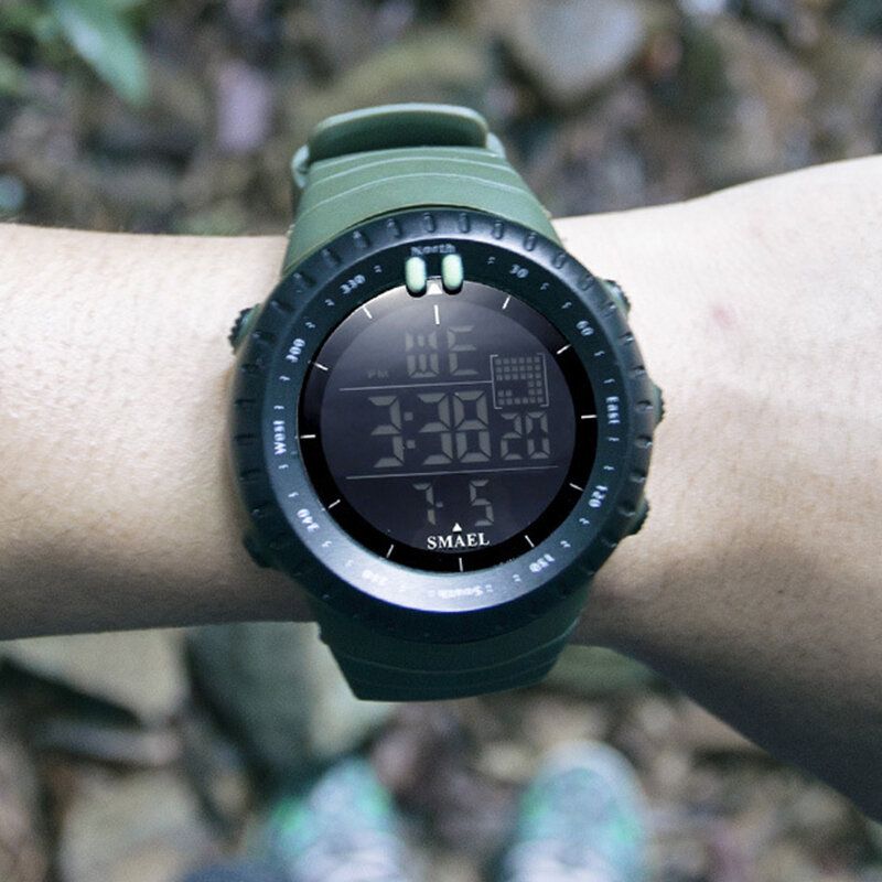 Smael Outdoor Led Display Digital Watch Multifunktion Silikonband Sport Herrklocka