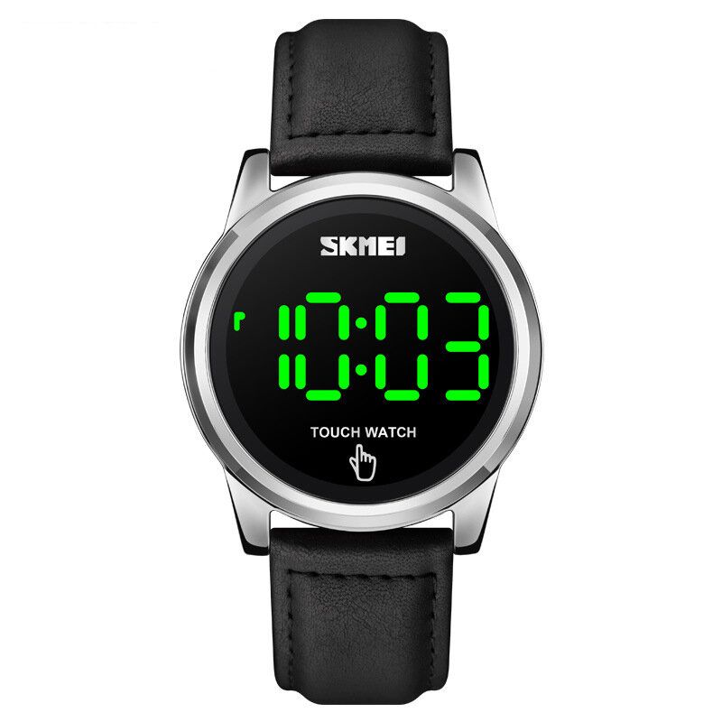 Sport Casual Led Display Lysande Pekskärm 3atm Vattentät Män Digital Watch