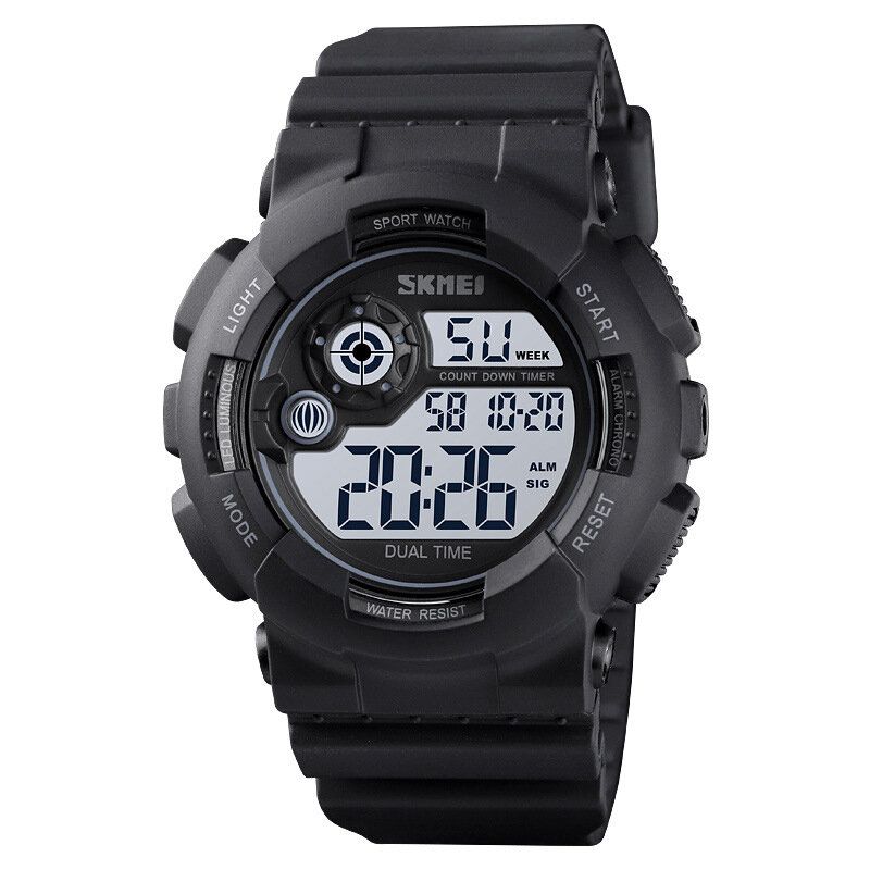 Sport Herrklocka 5atm Vattentät Datum Week Display 12/24 Hour Led Digital Watch