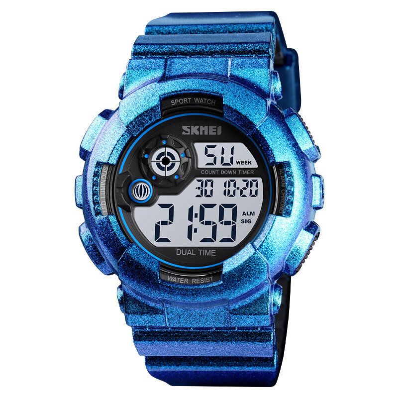 Sport Herrklocka 5atm Vattentät Datum Week Display 12/24 Hour Led Digital Watch