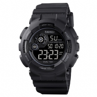 Sport Herrklocka 5atm Vattentät Datum Week Display 12/24 Hour Led Digital Watch