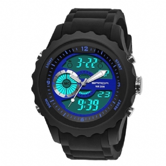 Sport Herrklocka Luminous Date Week Display Dual Time Waterproof Outdoor Digital Watch