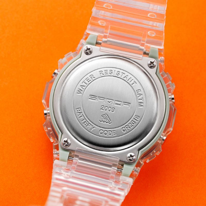 Transparent Rem Fresh Color Fashion Luminous Display Stoppur Coupole Digital Watch