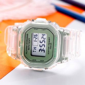 Transparent Rem Fresh Color Fashion Luminous Display Stoppur Coupole Digital Watch