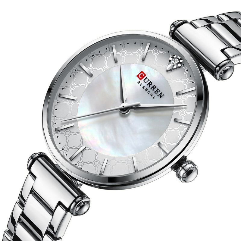 Vattentät Casual Style Damarmbandsur Rostfritt Stål Band Quartz Watches