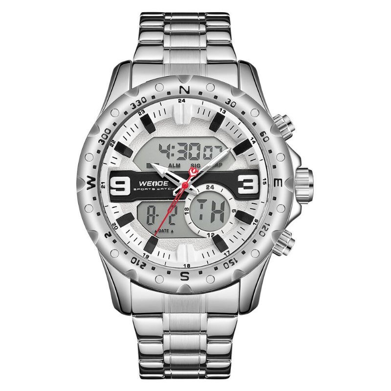 Weide Wh8502 Business Style Dual Display Watch Lcd Digital Chronograph 3atm Vattentät Herrklocka