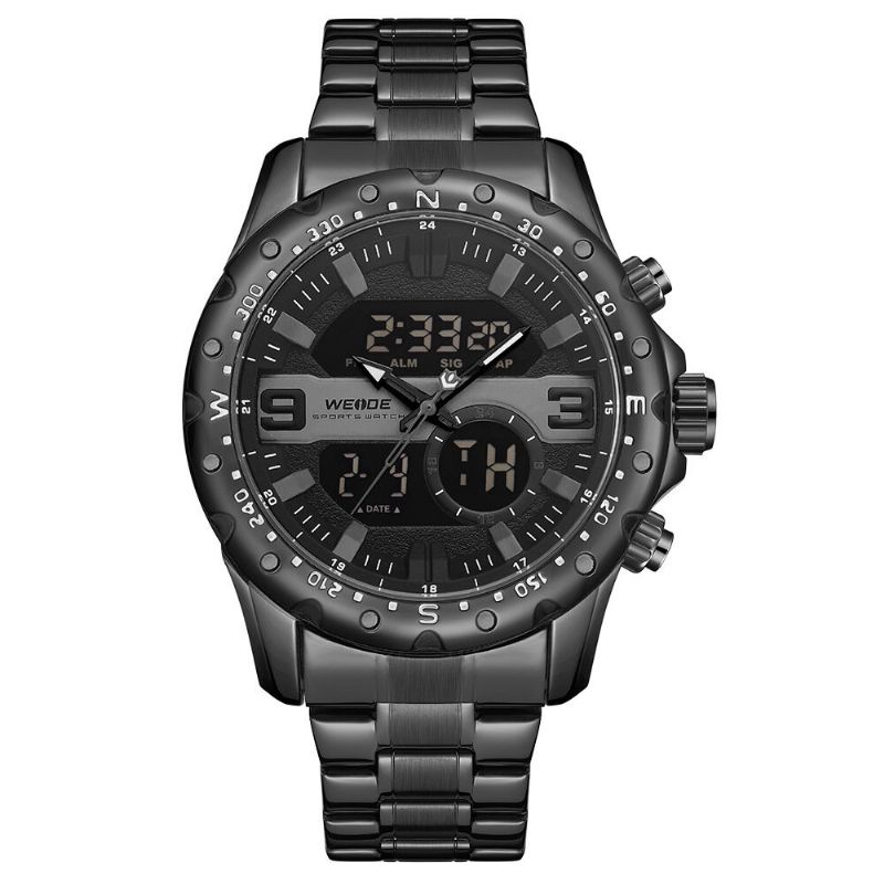 Weide Wh8502 Business Style Dual Display Watch Lcd Digital Chronograph 3atm Vattentät Herrklocka