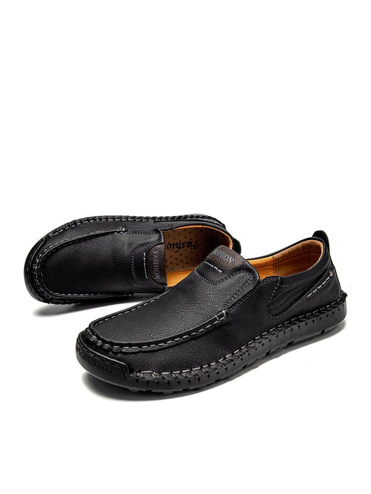 Handgjorda Sömmar För Män Halkfria Mjuka Bekväma Slip On Casual Skor