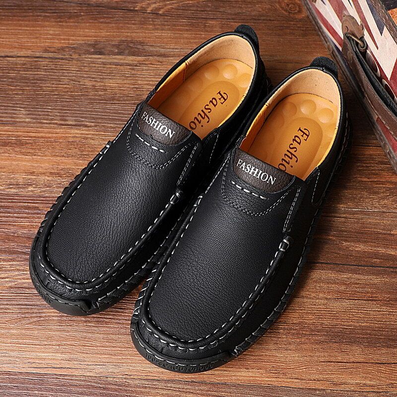 Handsömmar För Män I Mikrofiberläder Halkbeständiga Slip On Loafers