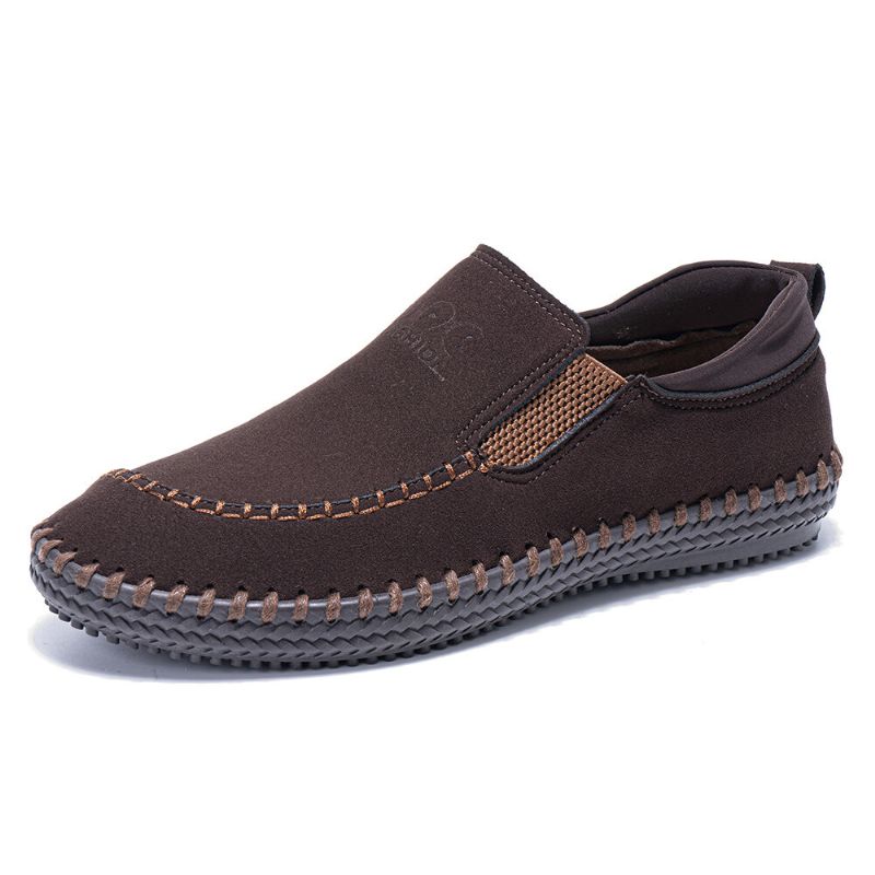 Handsömmar I Mikrofiber För Män Andas Mjuka Slip On Bekväma Casual Business Skor