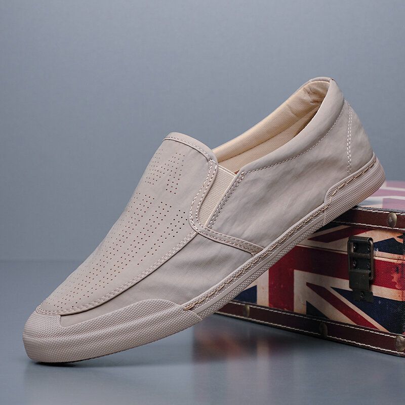 Herr Andas Ice Silk Mjuk Bekväm Sula Solid Slip On Casual Court Skor