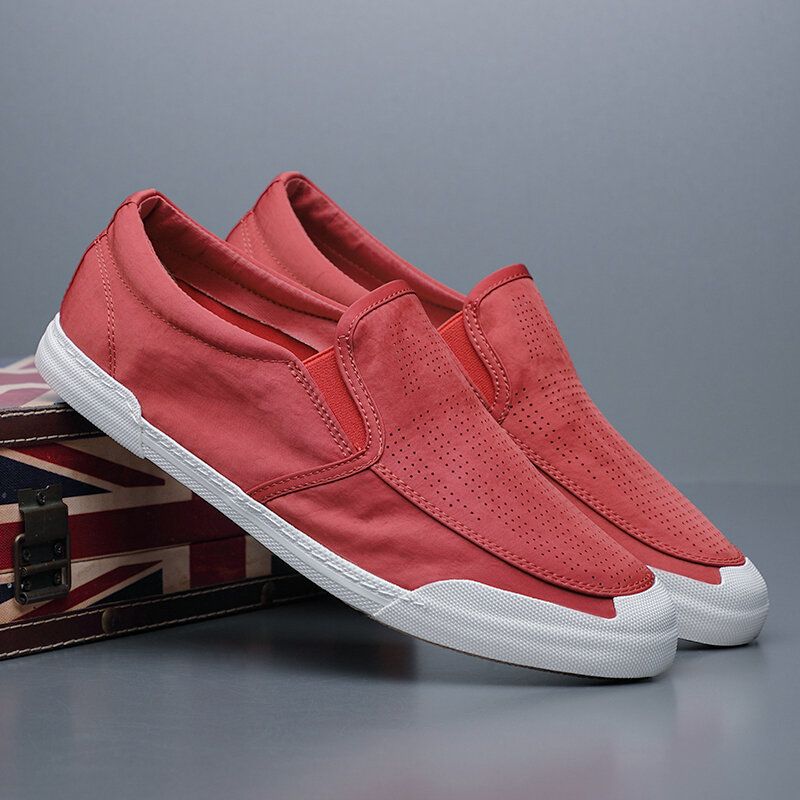 Herr Andas Ice Silk Mjuk Bekväm Sula Solid Slip On Casual Court Skor