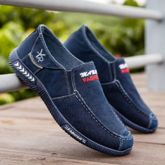 Herr Canvas Andas Mjuk Sula Bekväm Slip On Gamla Peking Kör Casual Skor