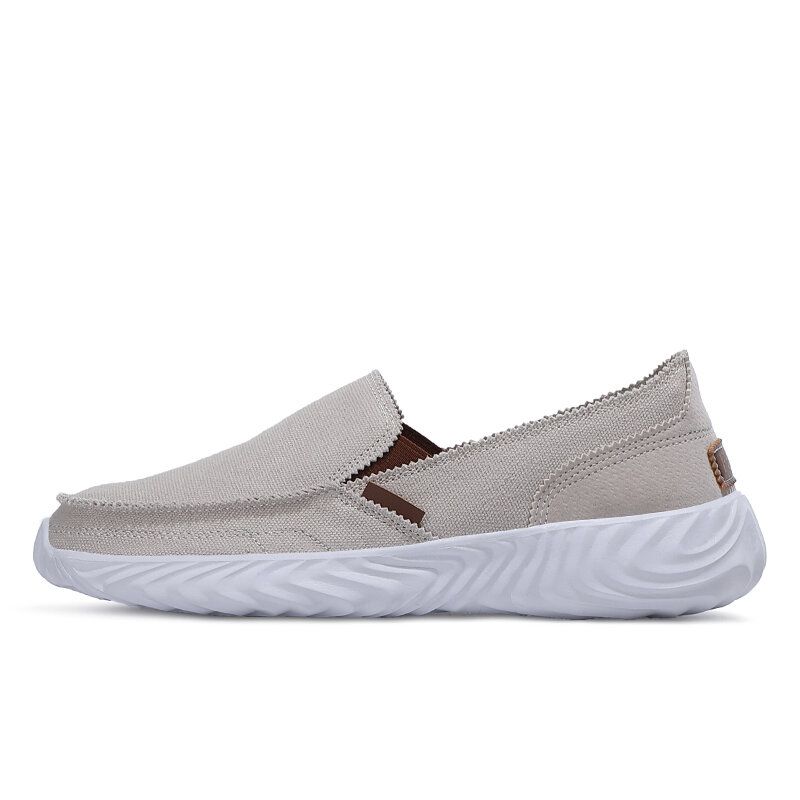 Herr Canvas Andas Mjuk Sula Halkfri Slip On Bekväma Körning Casual Skor