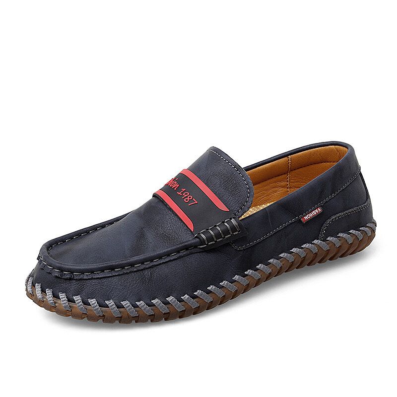 Koskinn För Män Andas Handsömmar Mjuk Sula Bekväma Slip On Casual Skor