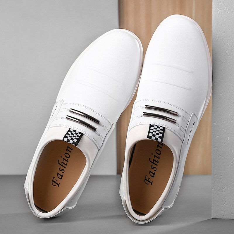 Män Äkta Läder Andas Mjuk Sula Slip On Bekväma Business Casual Skor