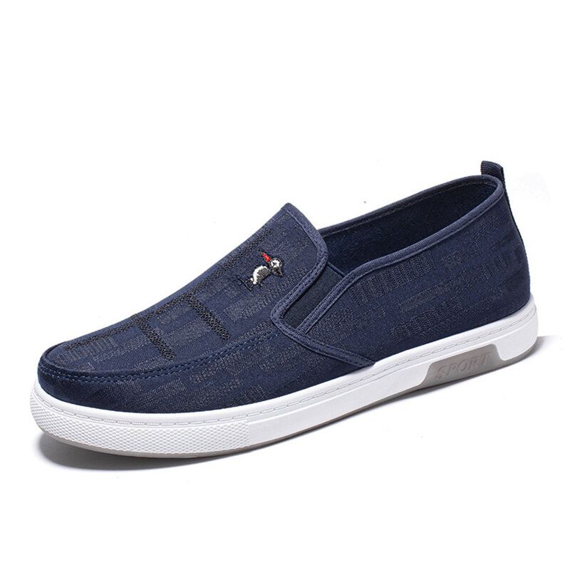 Män Andas Halkfri Bekväm Slip On Old Peking Casual Cloth Court Skor