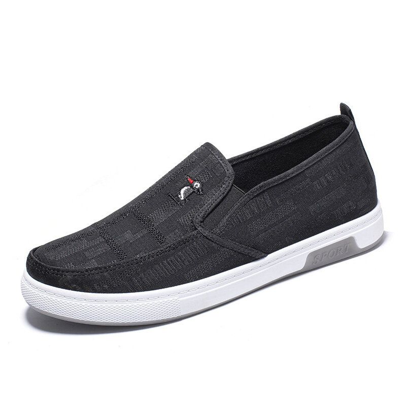 Män Andas Halkfri Bekväm Slip On Old Peking Casual Cloth Court Skor