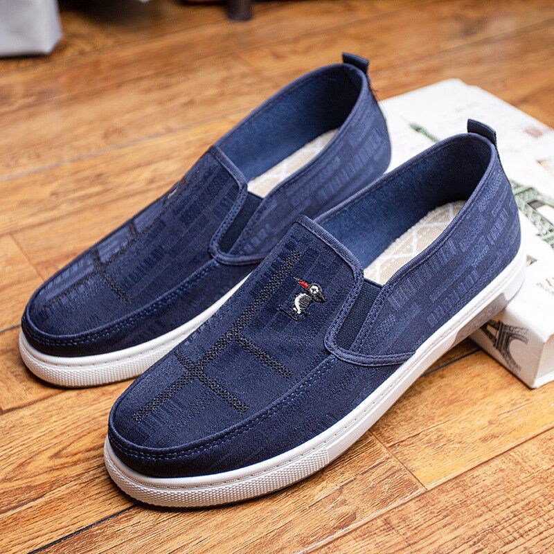 Män Andas Halkfri Bekväm Slip On Old Peking Casual Cloth Court Skor