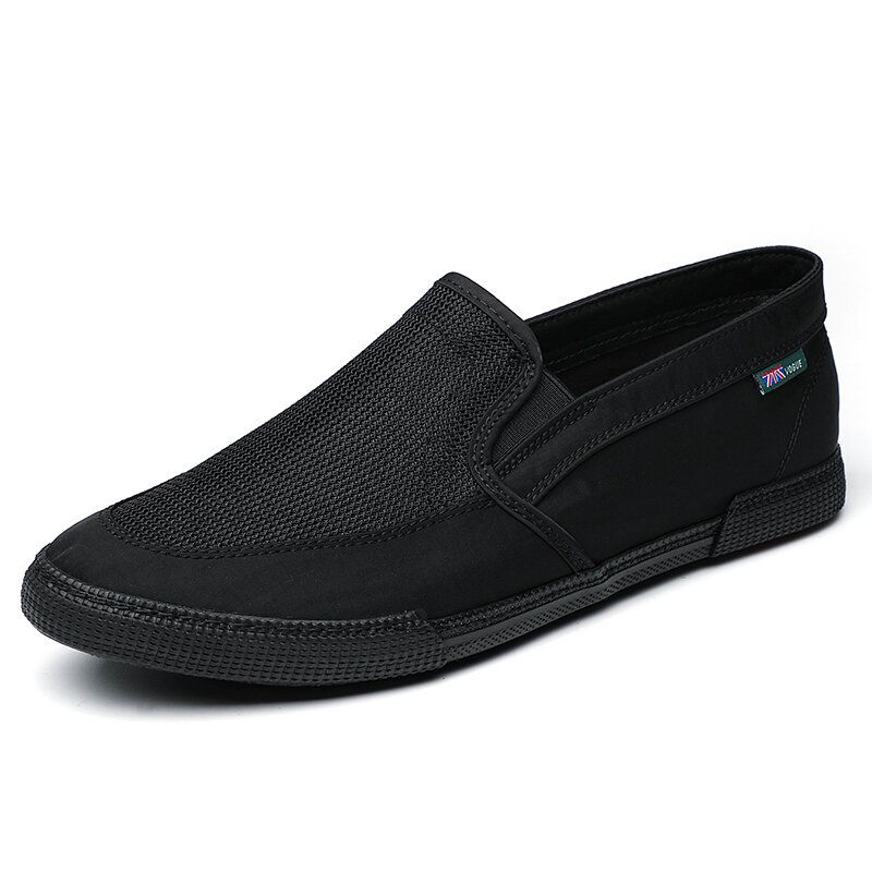 Män Andas Issilke Halkfri Bekväm Mjuk Sula Slip On Solida Casual Court-skor