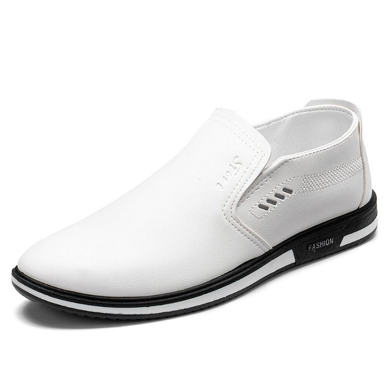 Män Andas Slip On Pu Leather Loafers Casual Business Skor