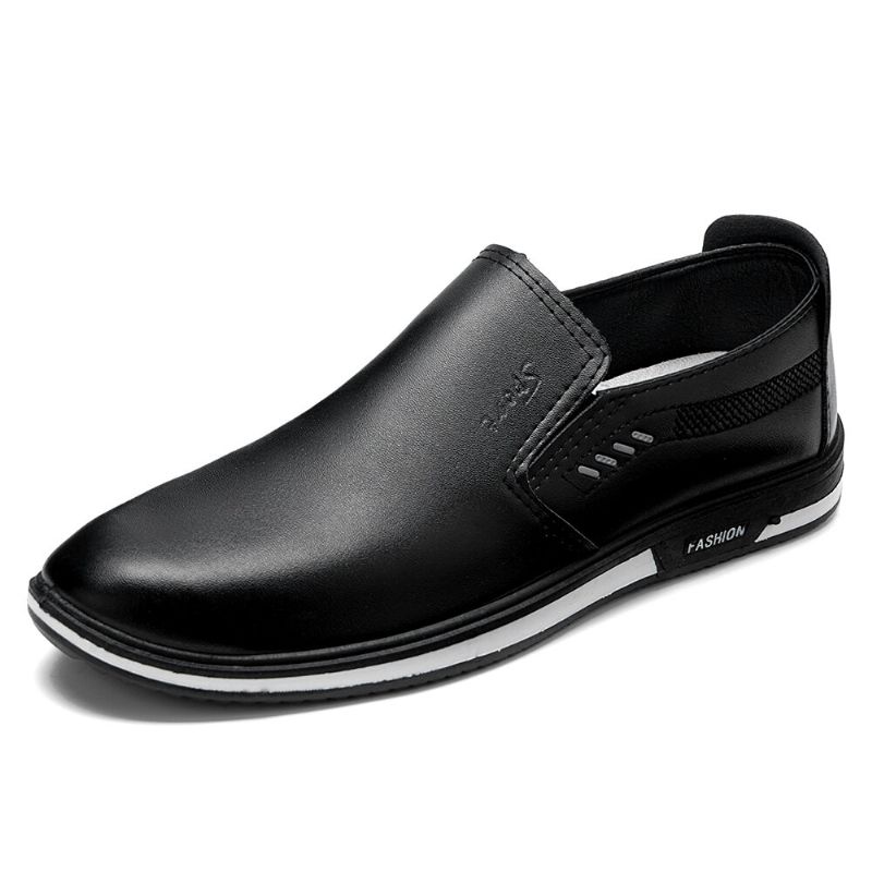 Män Andas Slip On Pu Leather Loafers Casual Business Skor