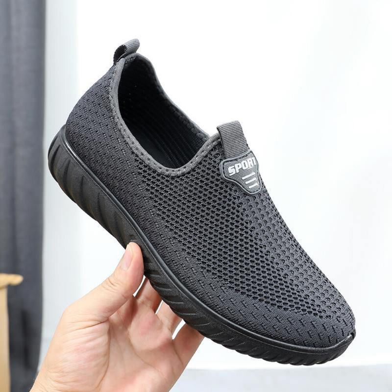 Män Andas Tyg Halkfri Bekväm Sula Slip On Gamla Peking Casual Skor