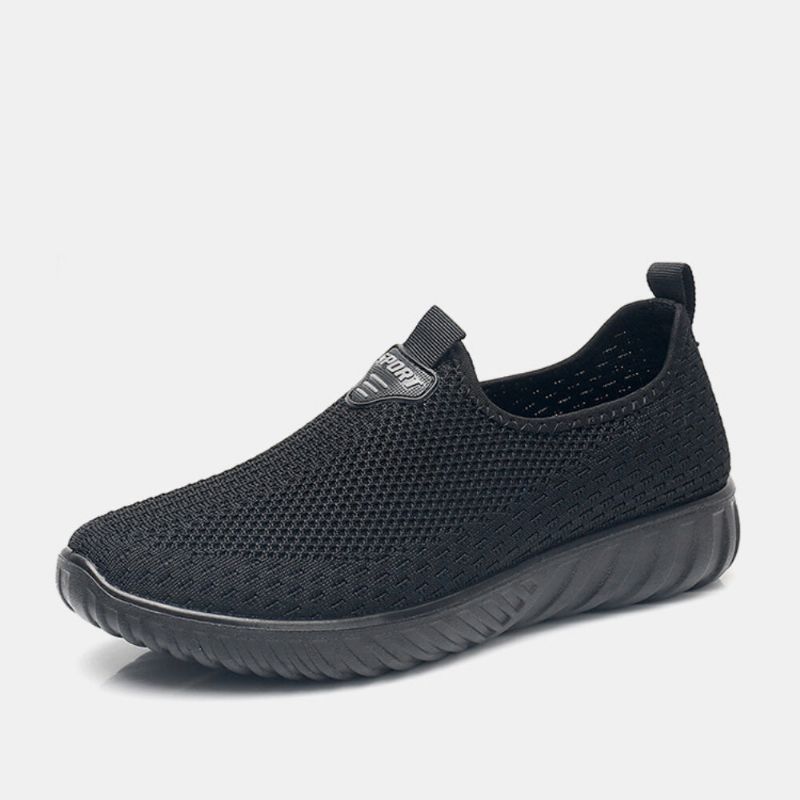 Män Andas Tyg Halkfri Bekväm Sula Slip On Gamla Peking Casual Skor