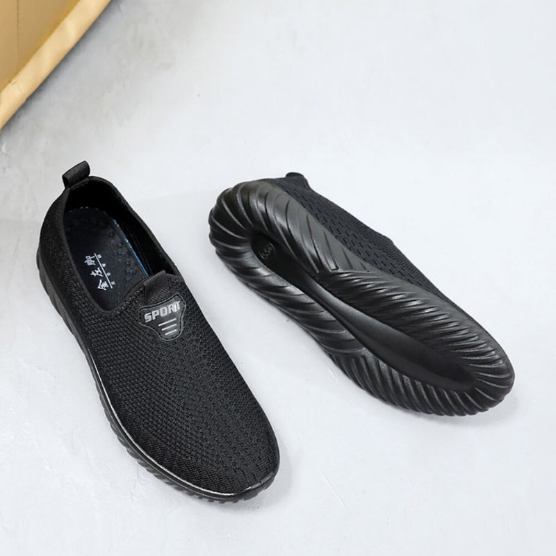 Män Andas Tyg Halkfri Bekväm Sula Slip On Gamla Peking Casual Skor