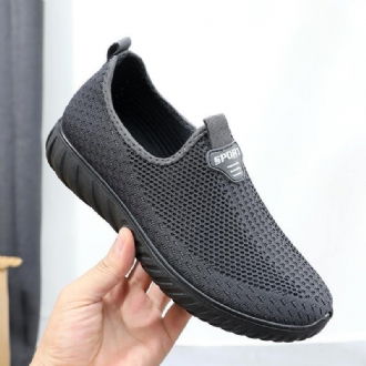 Män Andas Tyg Halkfri Bekväm Sula Slip On Gamla Peking Casual Skor