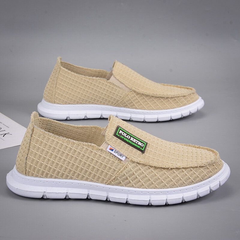 Män Andas Tyg Mjuk Botten Lätt Slip On Bekväma Working Casual Loafers Skor